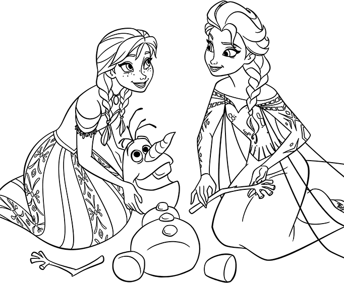 elsa anna olaf coloring pages Coloring4free
