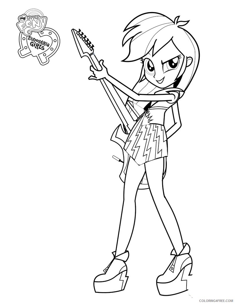 equestria girls coloring pages rainbow dash with guitar Coloring4free