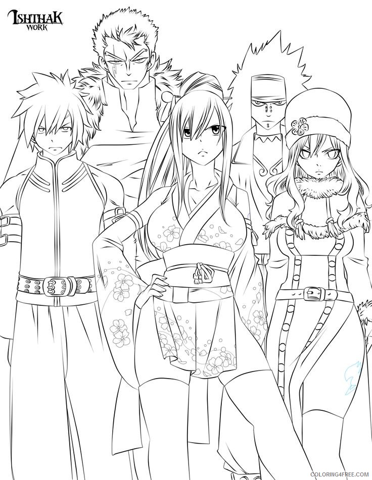 fairy tail coloring pages anime Coloring4free