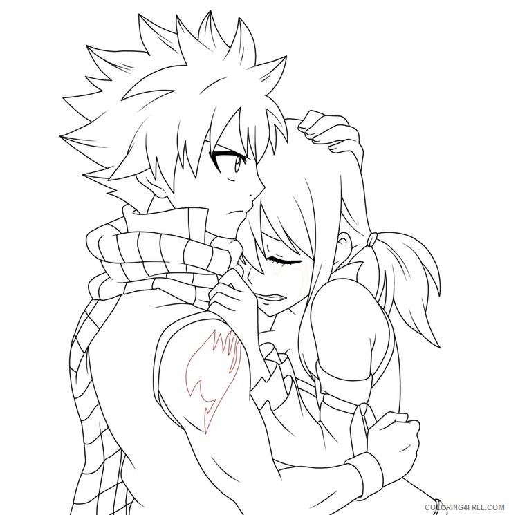 fairy tail coloring pages natsu and lucy Coloring4free