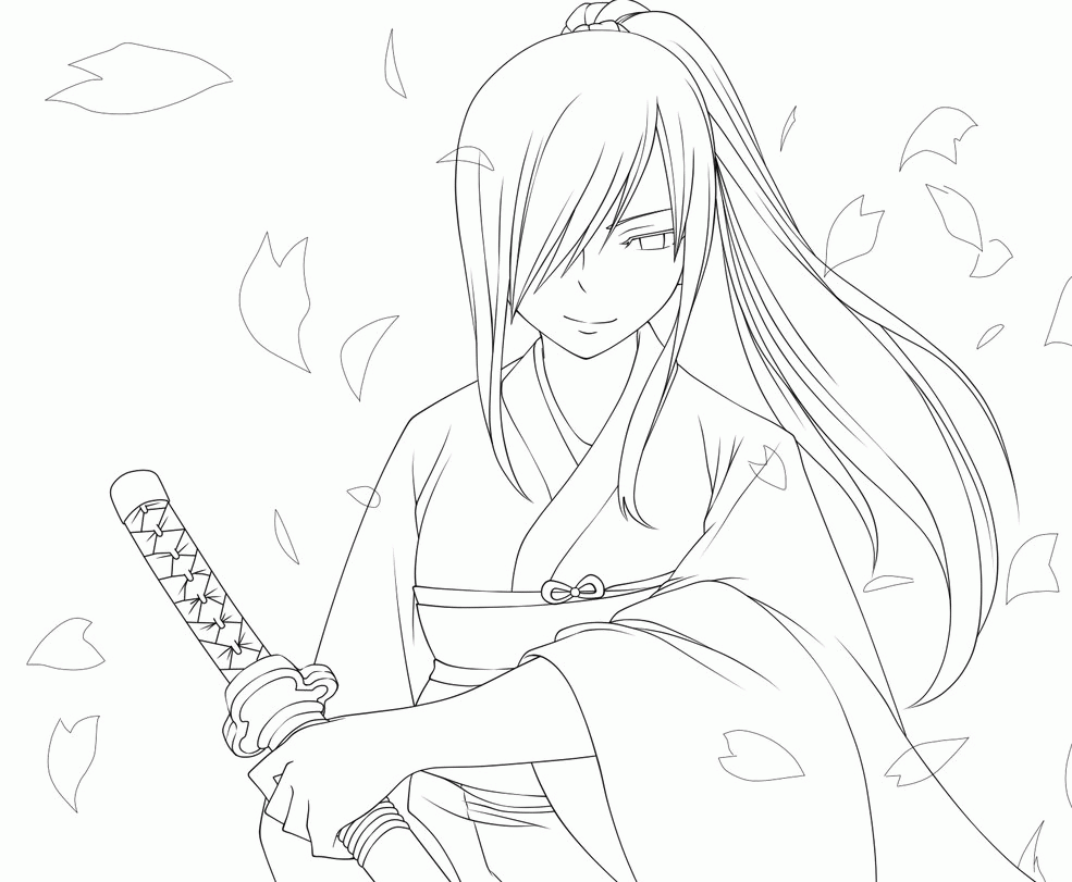 fairy tail erza scarlet coloring pages Coloring4free