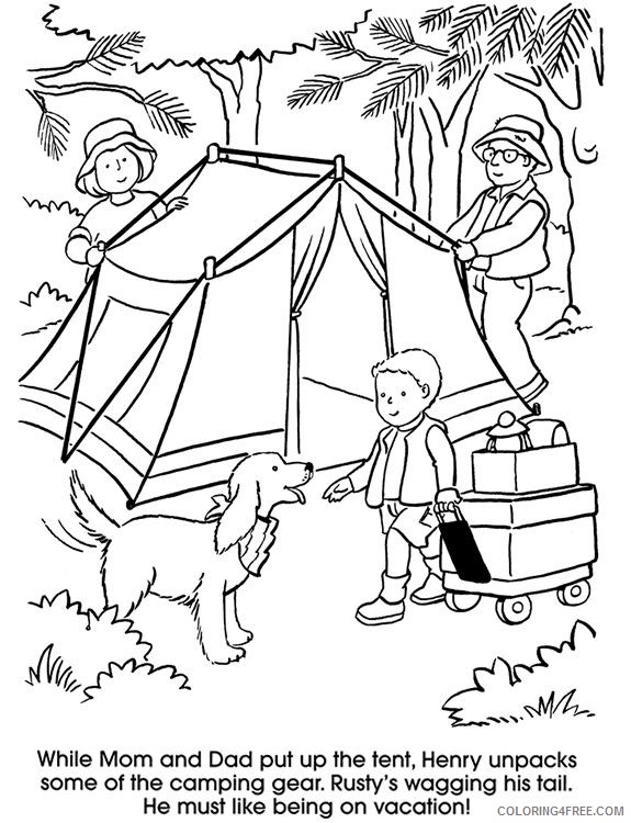 family camping coloring pages printable Coloring4free