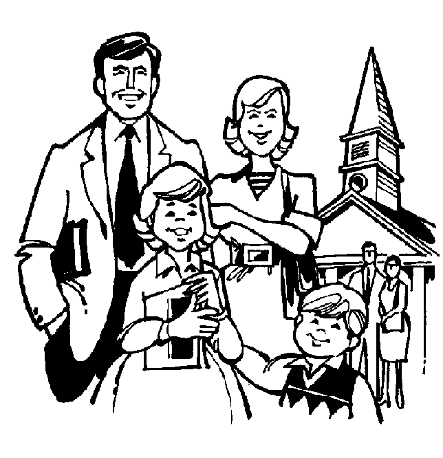 family in church coloring pages Coloring4free
