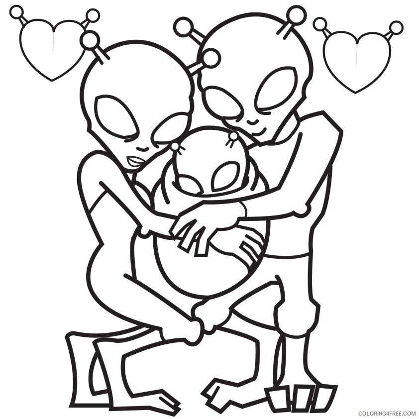 family of alien coloring pages Coloring4free