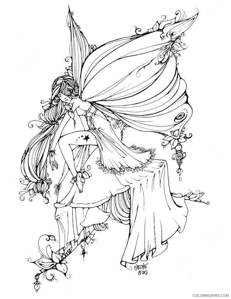 fantasy coloring pages fairy Coloring4free