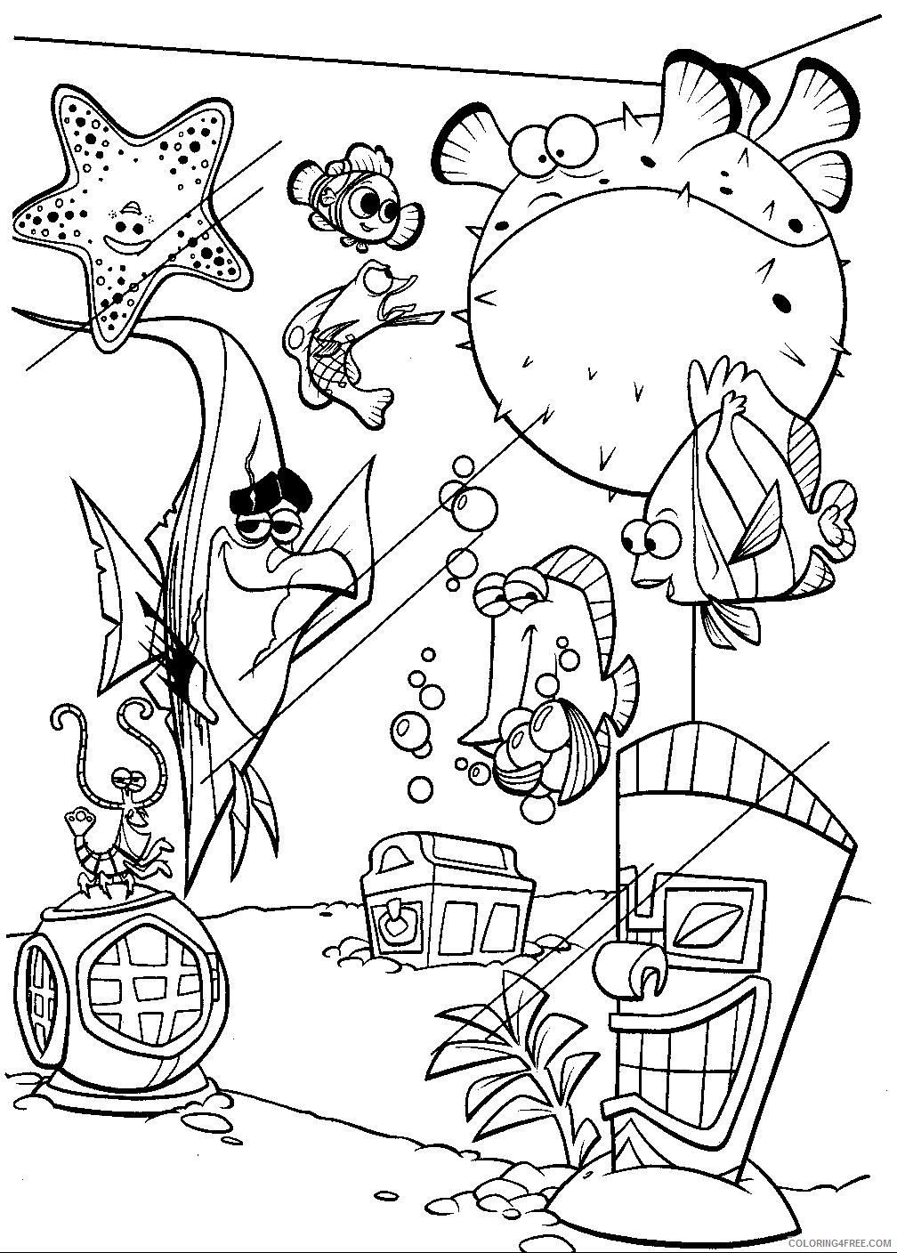 finding nemo coloring pages nemo and fish tank gang Coloring4free