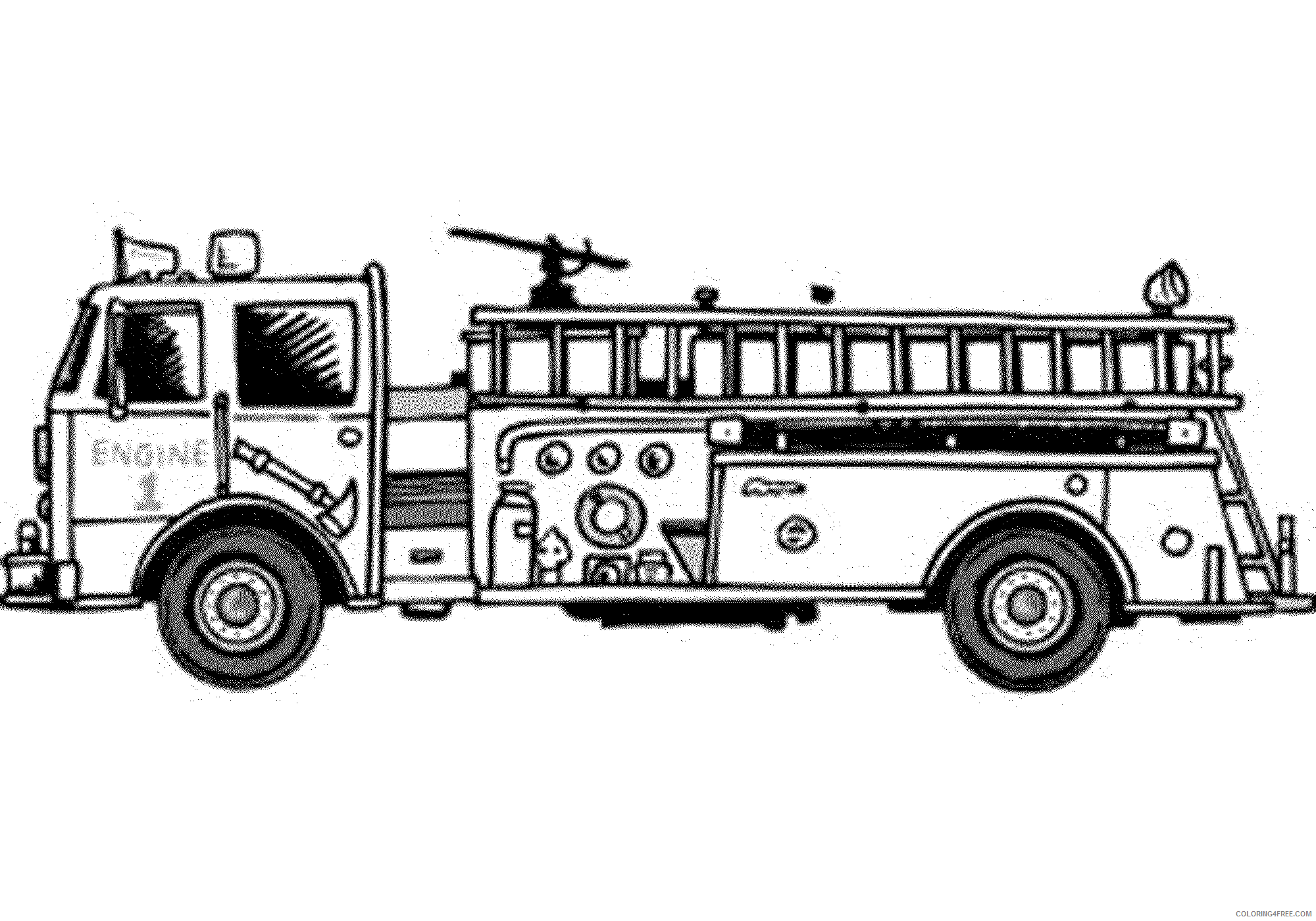 fire truck coloring pages free to print Coloring4free