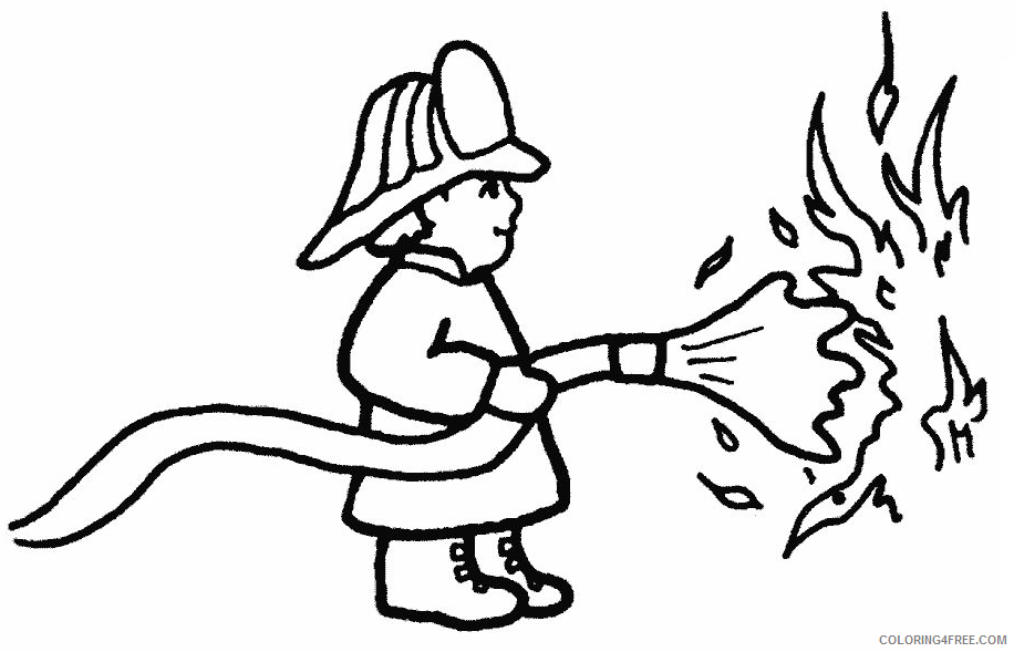 firefighter coloring pages for preschooler Coloring4free