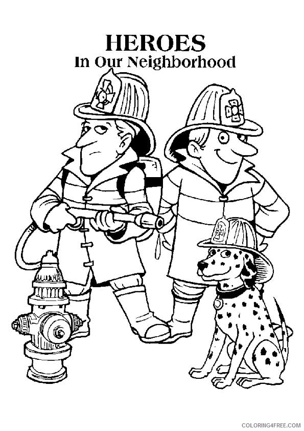 firefighter coloring pages to print Coloring4free