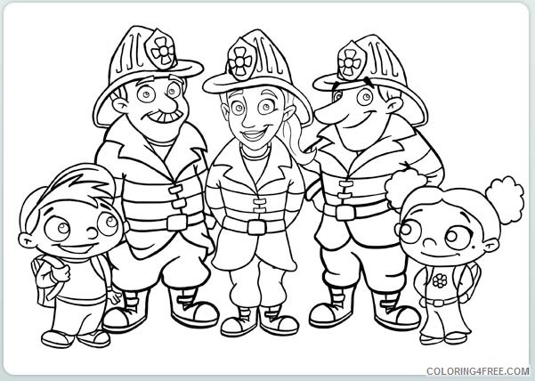 firefighter coloring pages with kids Coloring4free