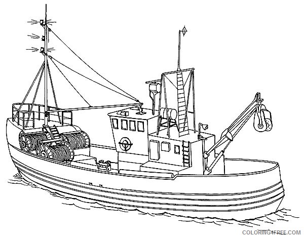 fishing boat coloring pages printable Coloring4free
