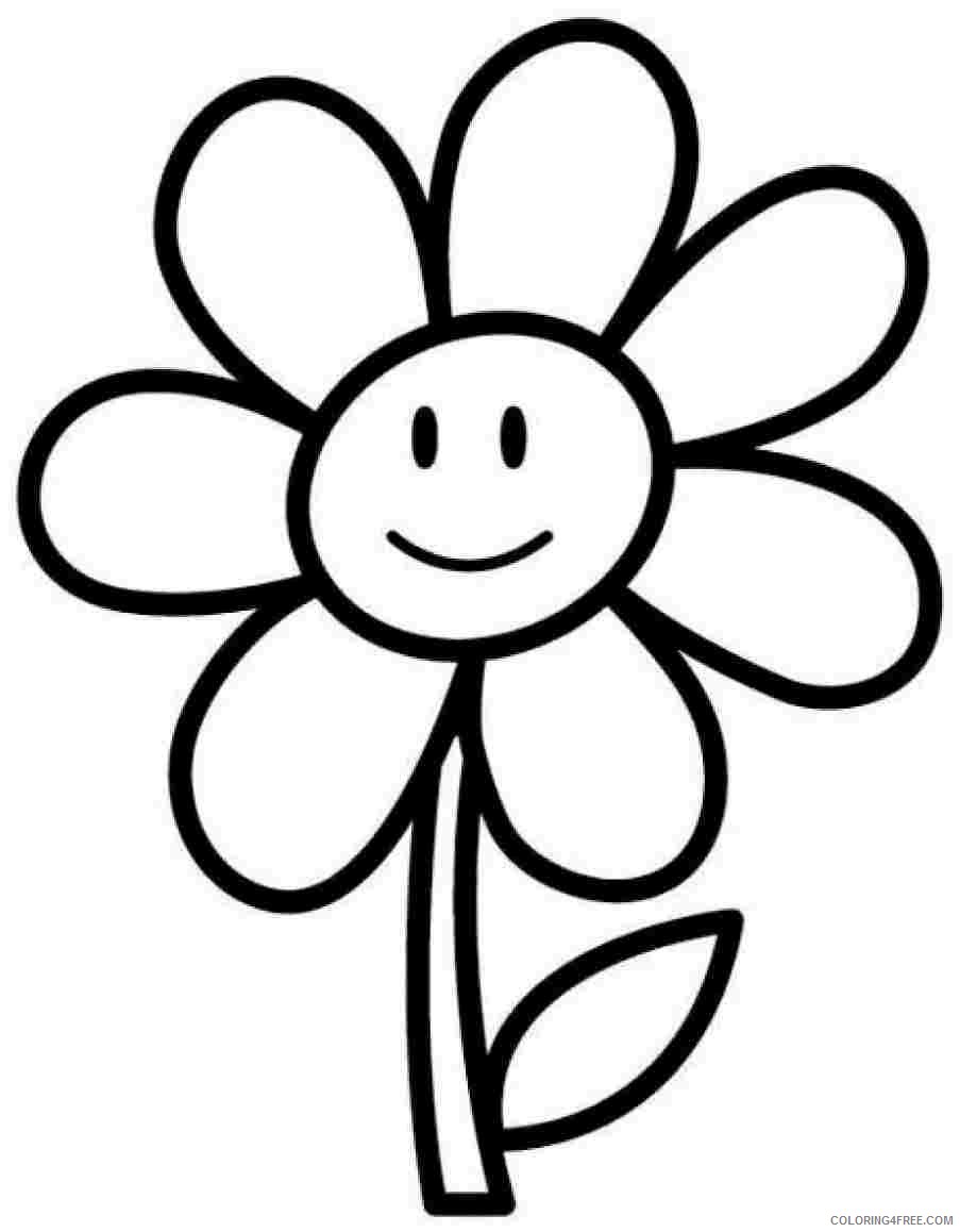 flower coloring pages for preschoolers Coloring4free