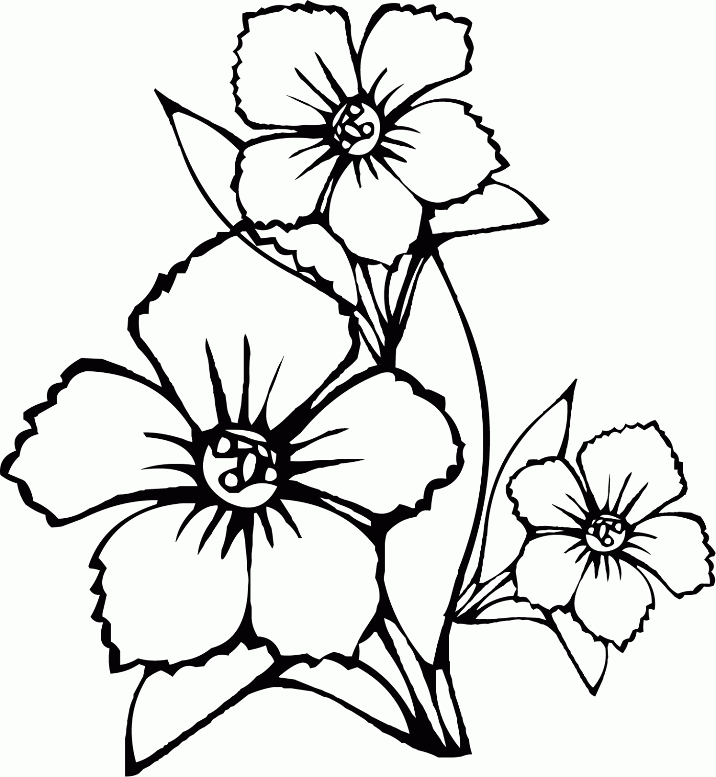 flower coloring pages printable Coloring4free