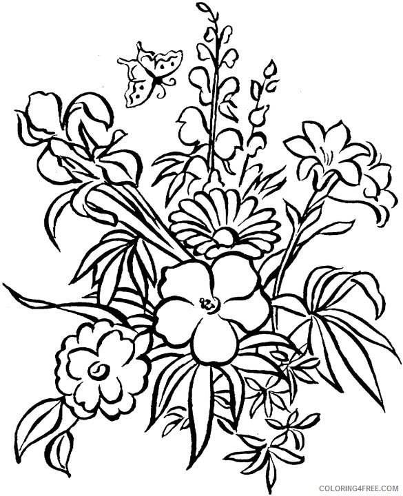 flower coloring pages to print Coloring4free