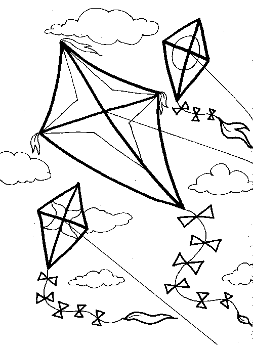 flying kite coloring pages Coloring4free