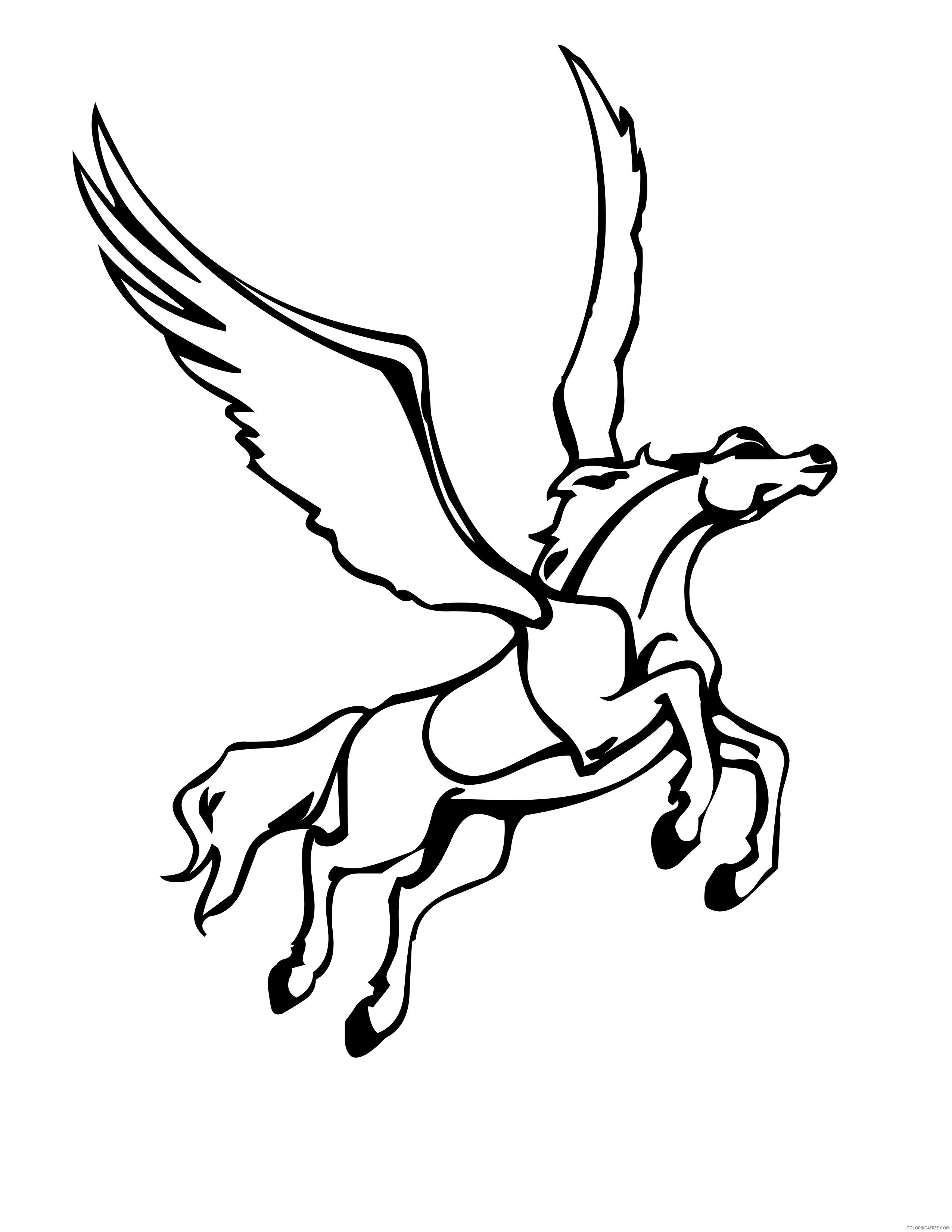 flying pegasus coloring pages printable Coloring4free