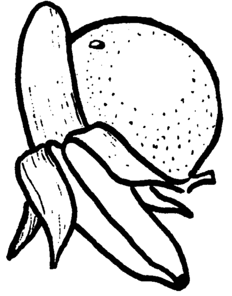 food coloring pages banana and orange Coloring4free