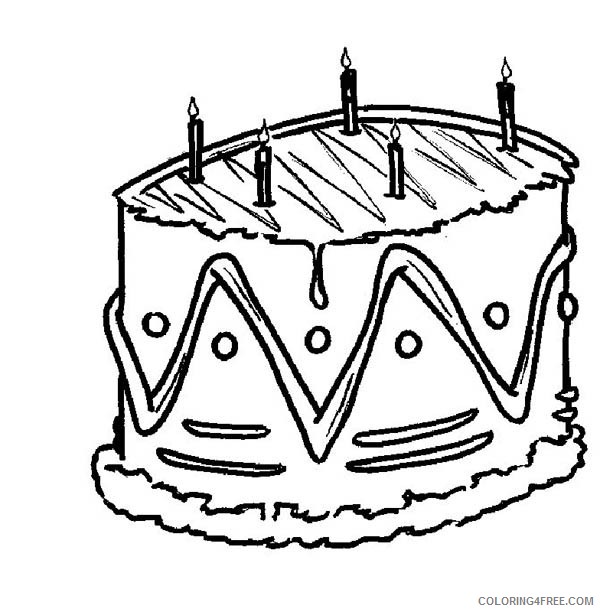 food coloring pages birthday cake Coloring4free