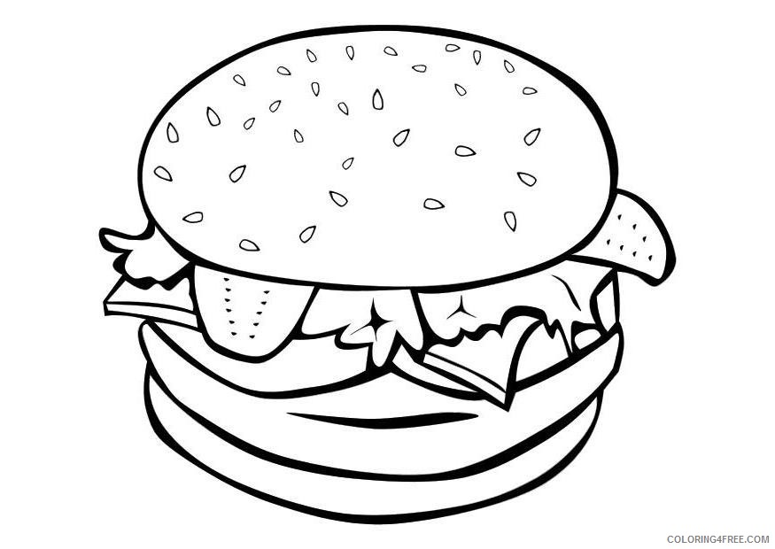 food coloring pages hamburger Coloring4free