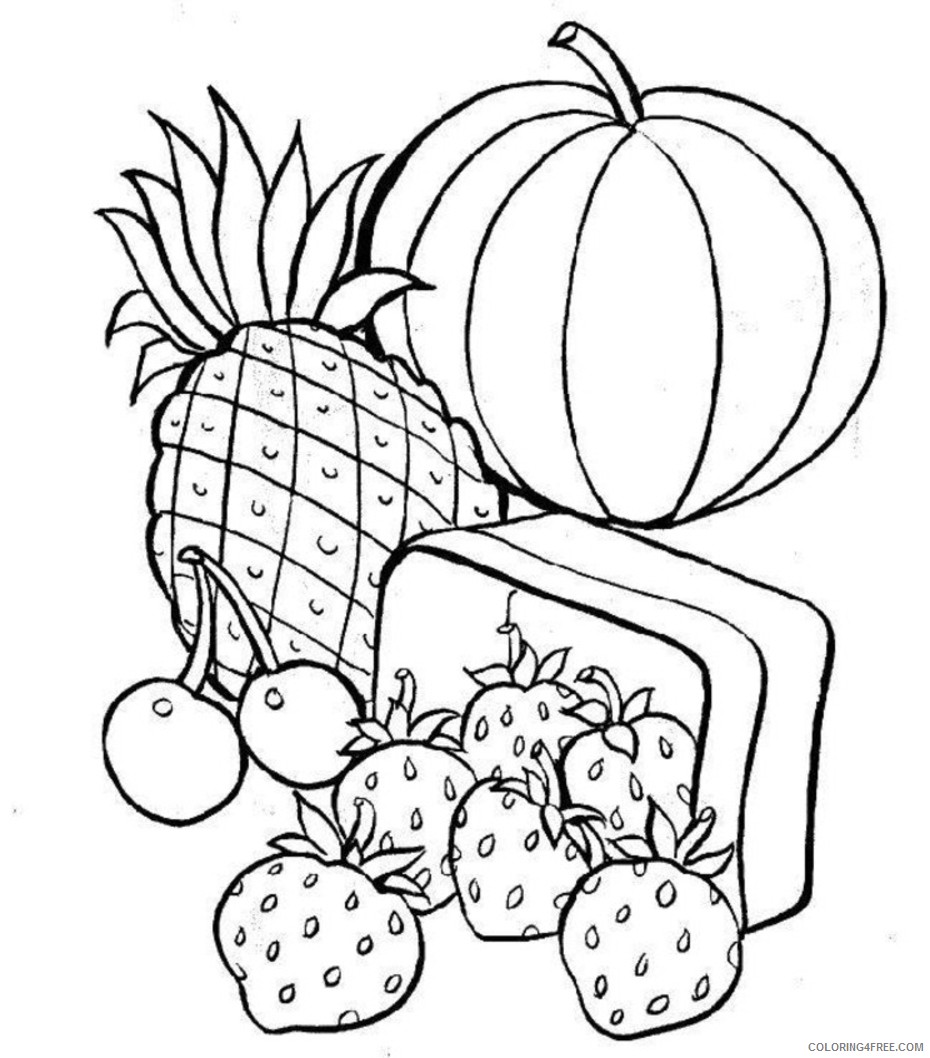 food coloring pages pineapple strawberry pumpkin Coloring4free