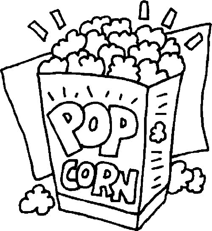 food coloring pages popcorn Coloring4free