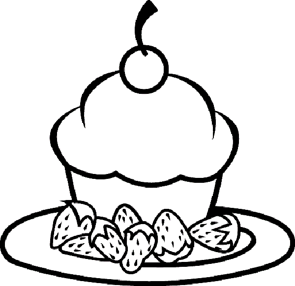 food coloring pages strawberry cupcake Coloring4free