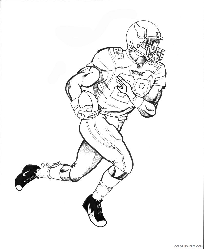 football player coloring pages adrian peterson Coloring4free
