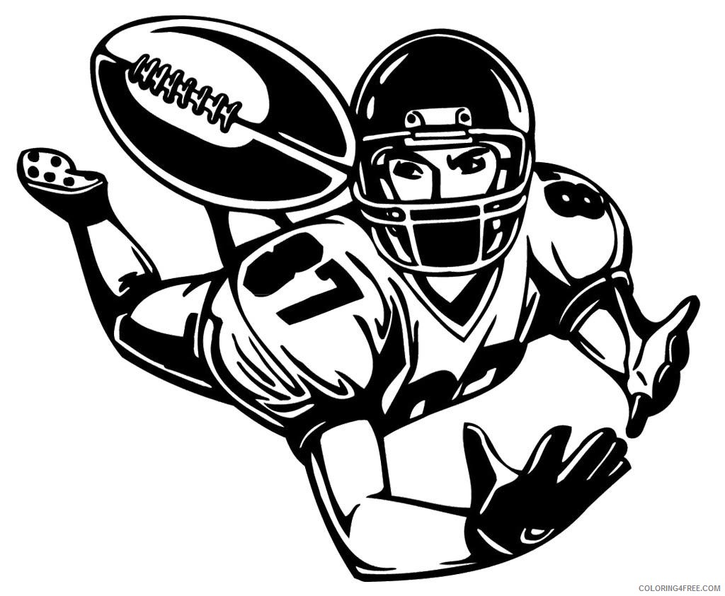 football player coloring pages catching ball Coloring4free