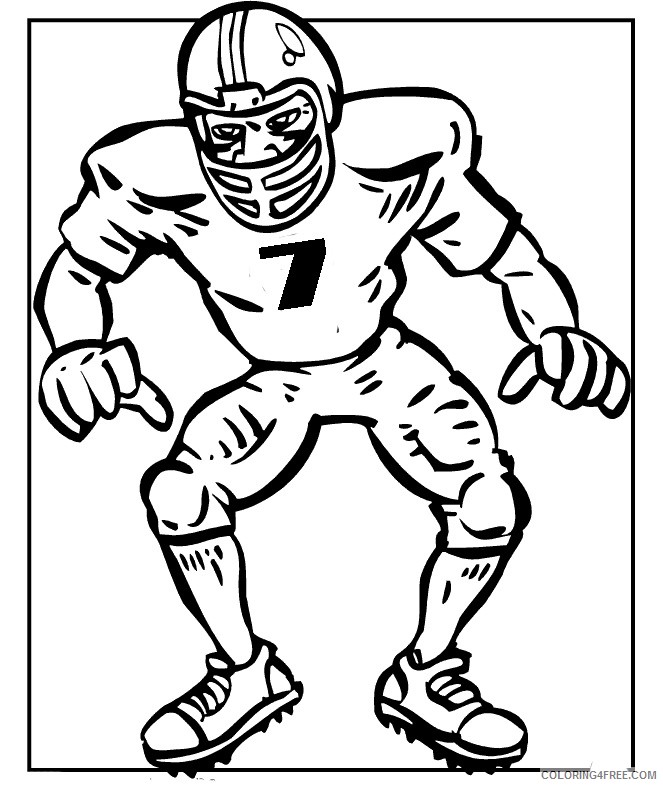 football player coloring pages free to print Coloring4free
