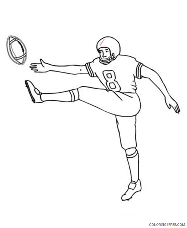 football player coloring pages kicking ball Coloring4free