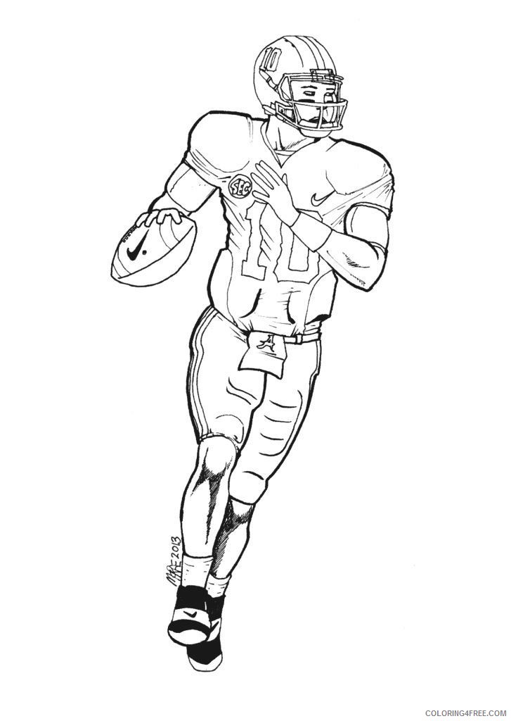 football player coloring pages quarterback Coloring4free