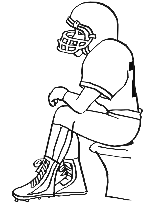 football player coloring pages sitting on bench Coloring4free