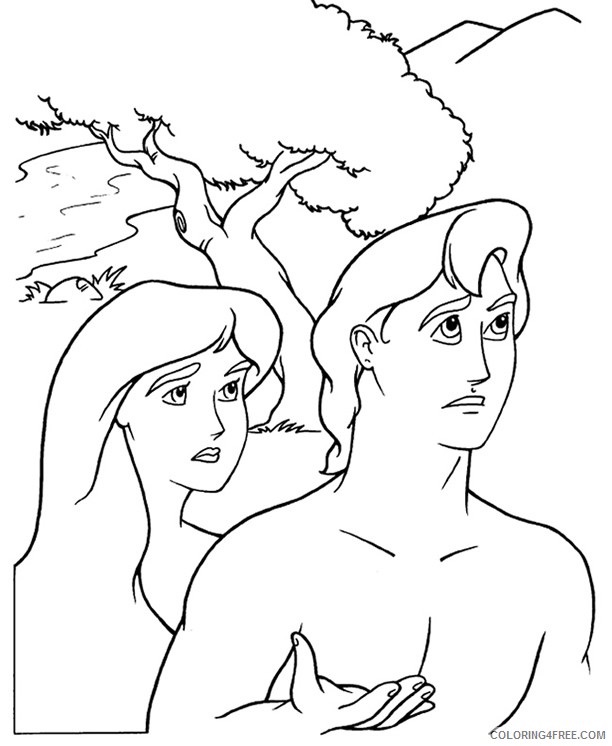 free adam and eve coloring pages printable Coloring4free