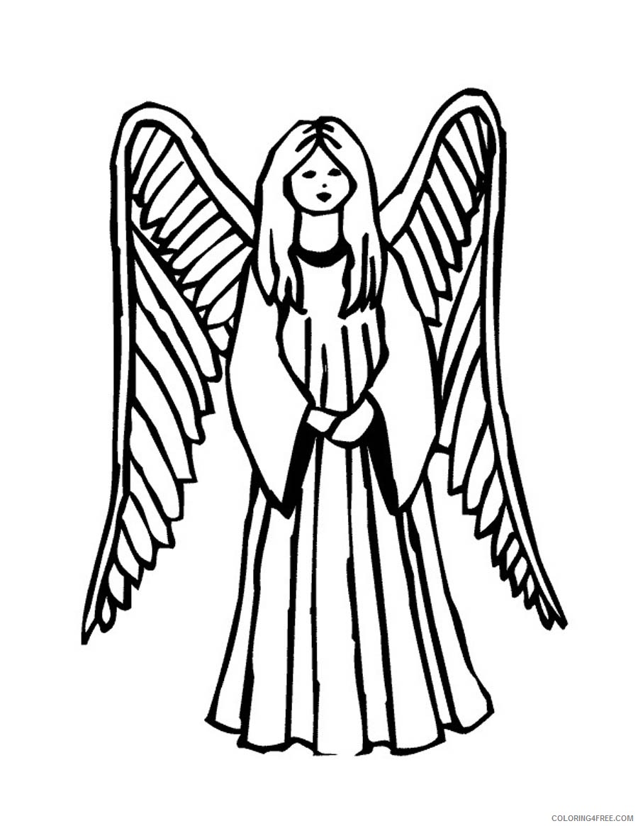 free angel coloring pages to print Coloring4free
