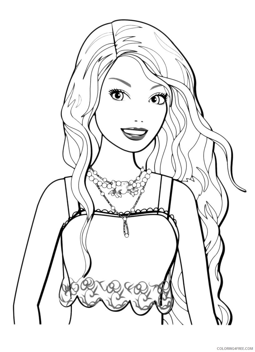 free barbie coloring pages for girls Coloring4free