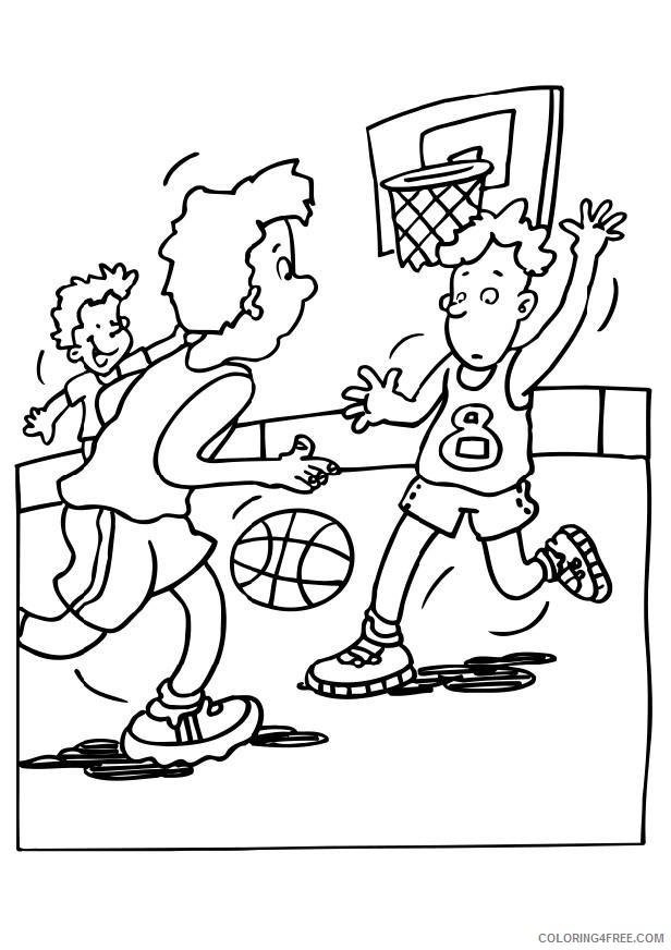 free basketball coloring pages for kids Coloring4free
