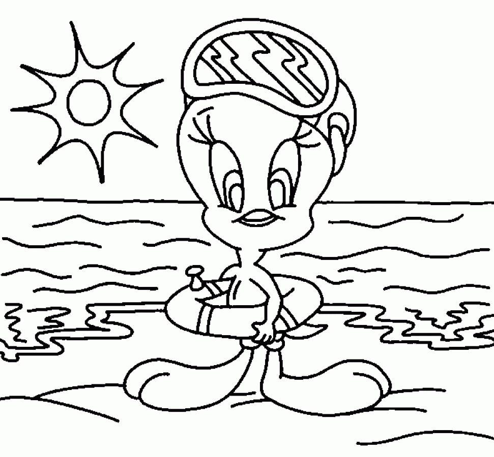 free beach coloring pages for kids Coloring4free