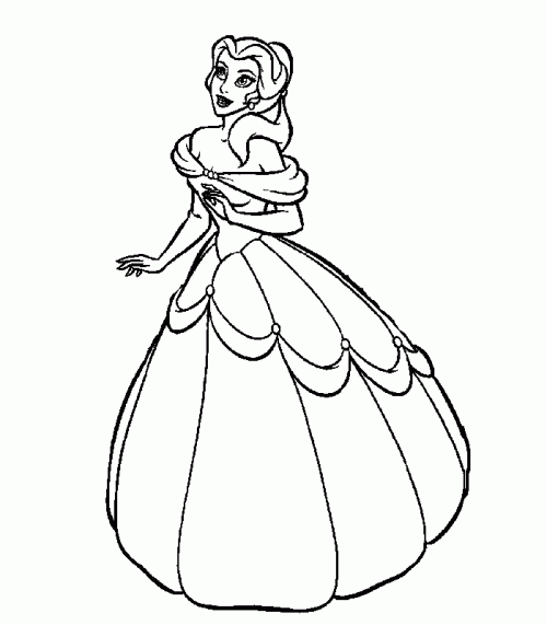 free belle coloring pages to print Coloring4free