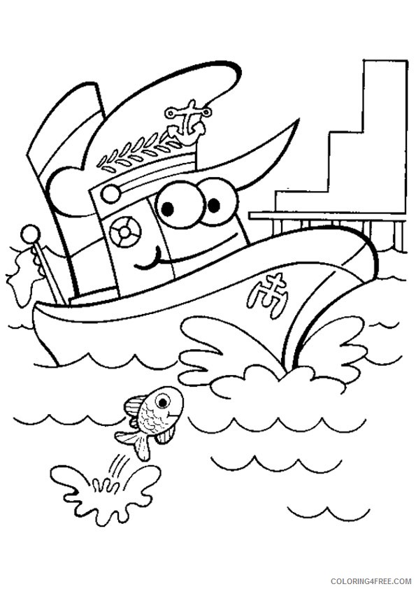 free boat coloring pages for kids Coloring4free