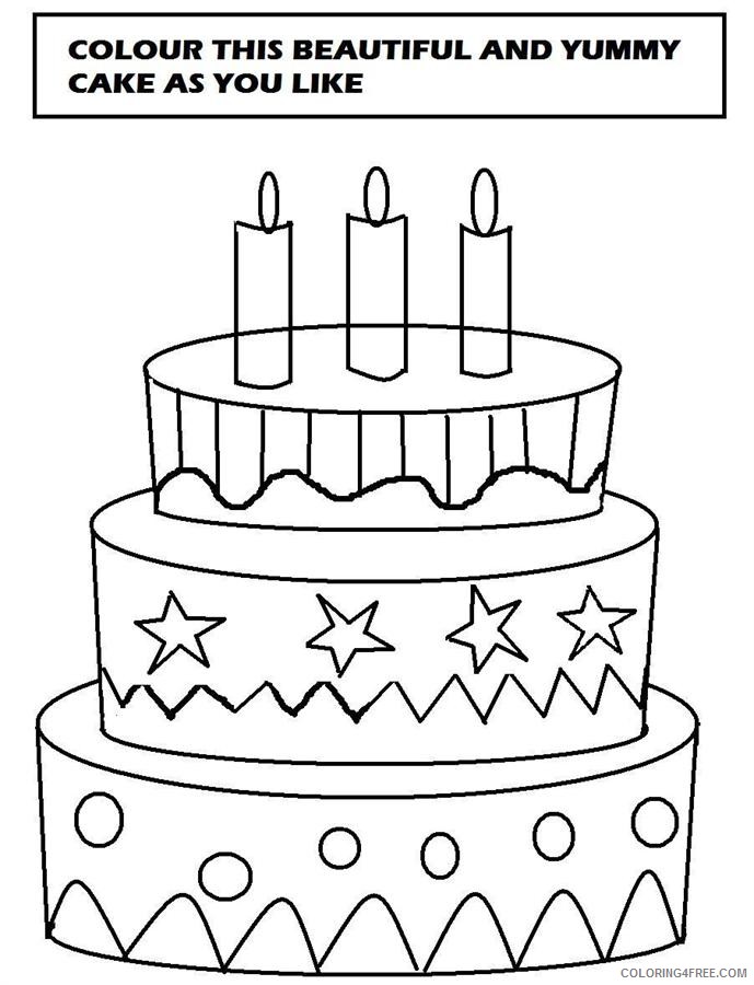free cake coloring pages for kids Coloring4free