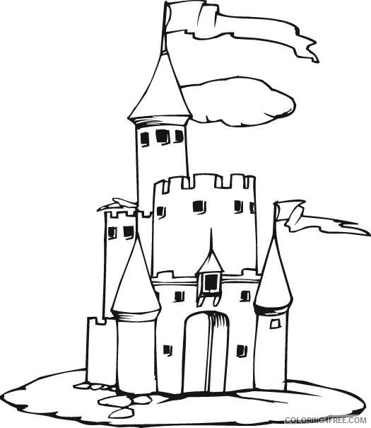 free castle coloring pages to print Coloring4free