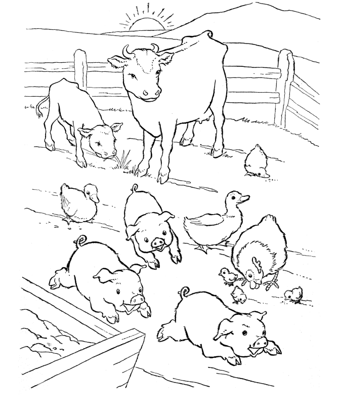 free farm animal coloring pages for kids Coloring4free