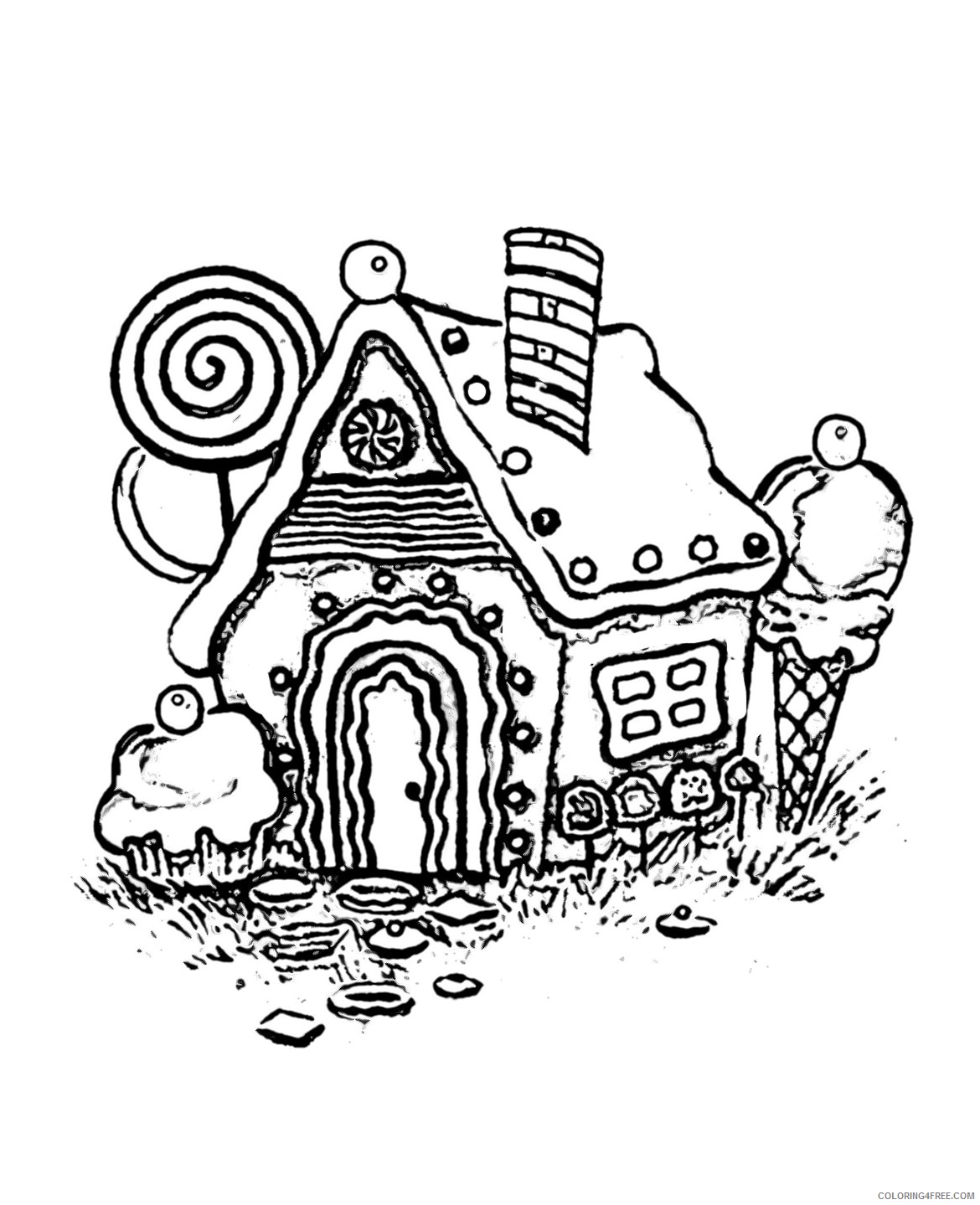 free gingerbread house coloring pages Coloring4free