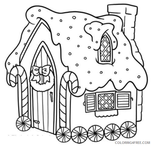 free gingerbread house coloring pages for kids Coloring4free