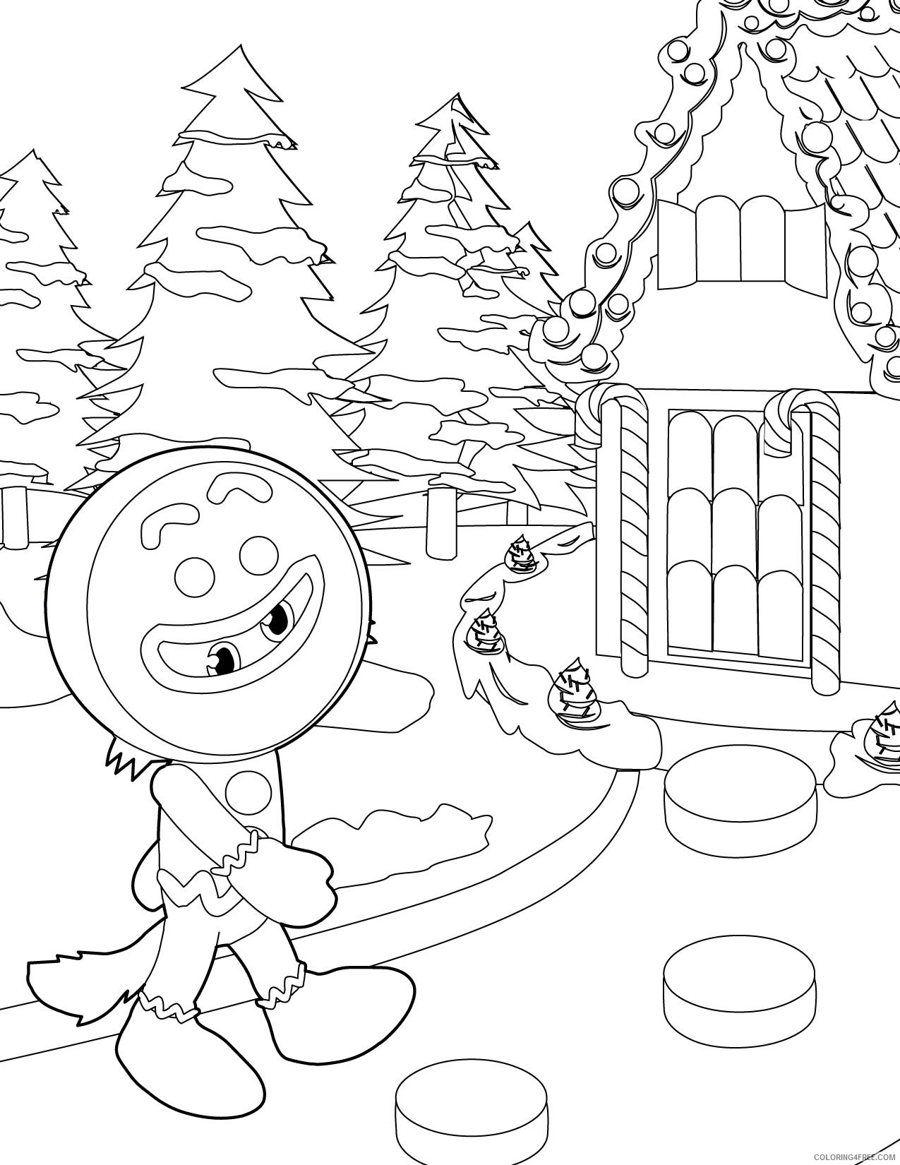 free gingerbread house coloring pages to print 2 Coloring4free