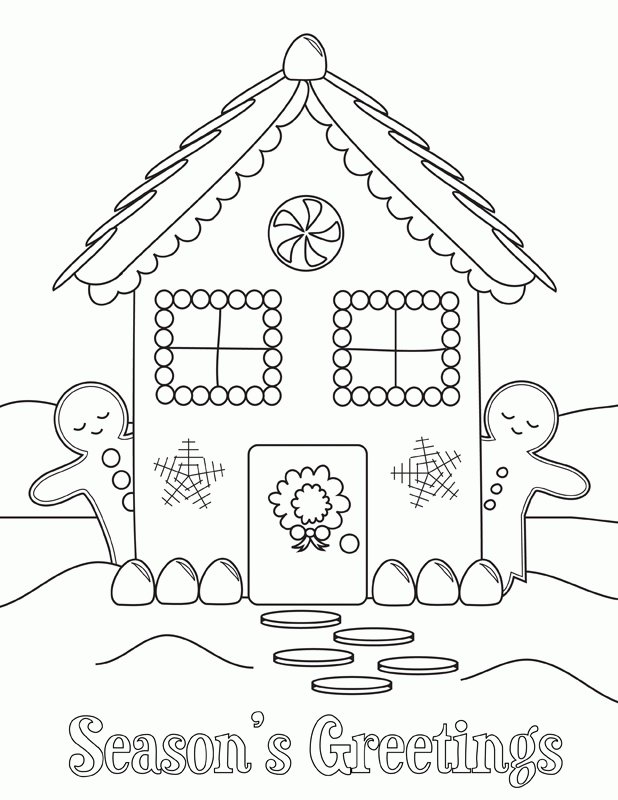 free gingerbread house coloring pages to print Coloring4free