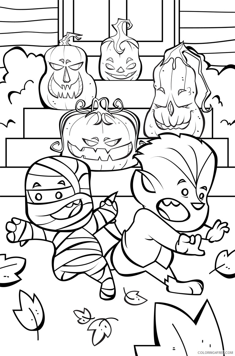 free happy halloween coloring pages for kids Coloring4free