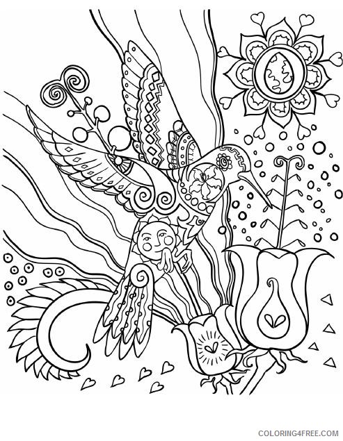 free hummingbird coloring pages for adults Coloring4free