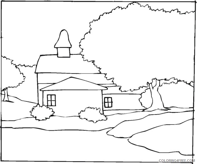 free landscape coloring pages for kids Coloring4free
