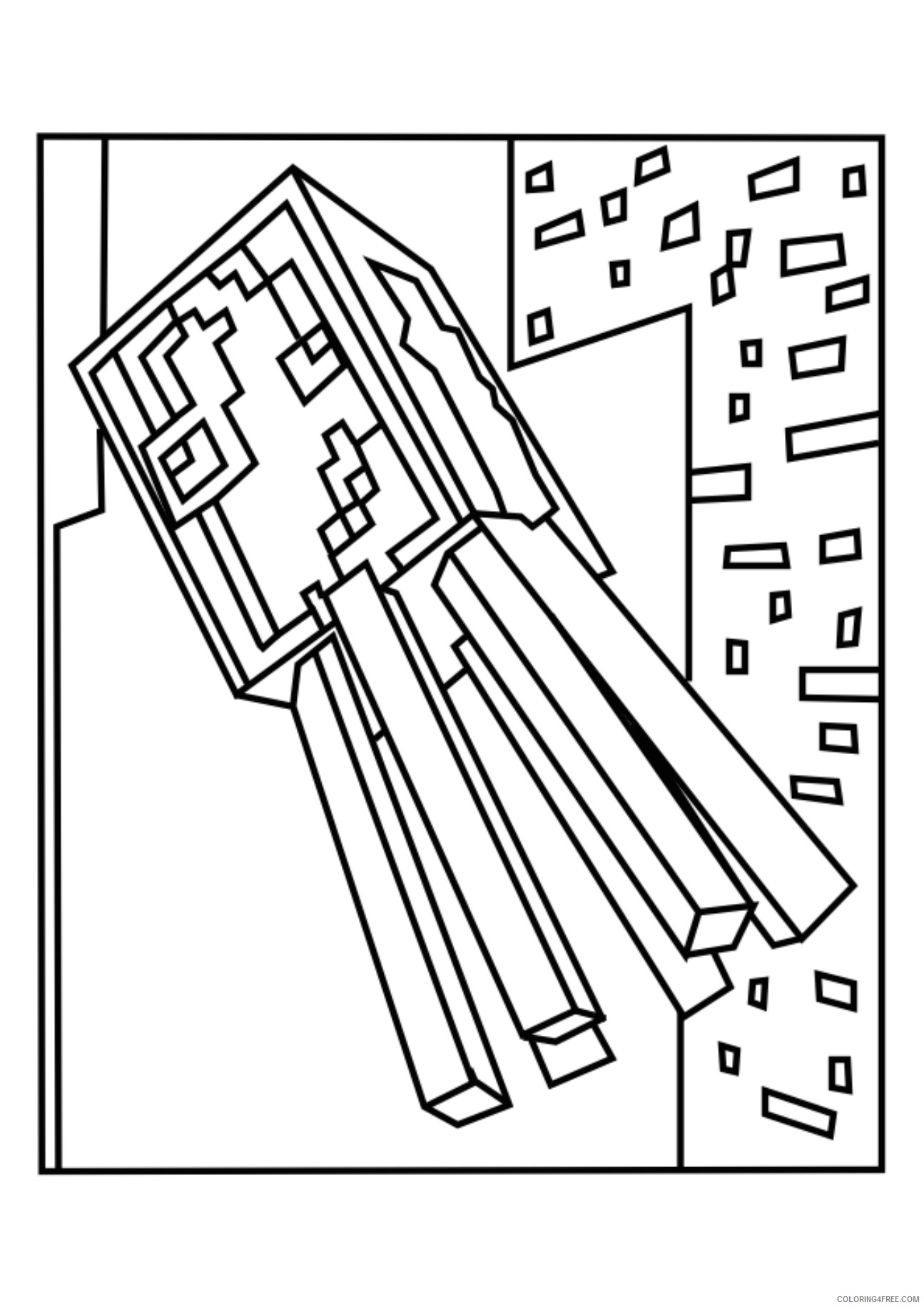 free minecraft coloring pages squid Coloring4free